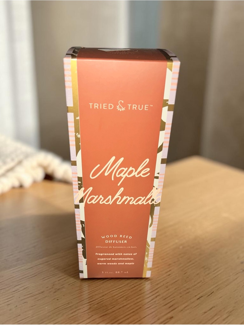 Tried & True Maple Marshmallow Wood Reed Diffuser – 3 fl oz (88.7 mL) BNIB